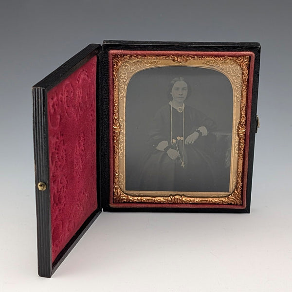 英国アンティーク レザー張りケース入り アンブロタイプ